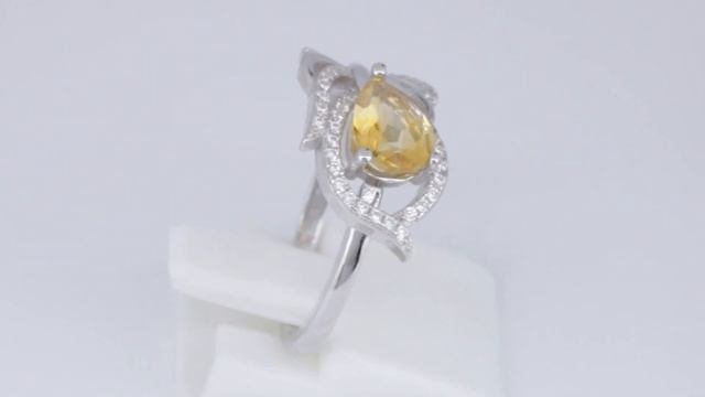 Серебряное кольцо с натуральным цитрином