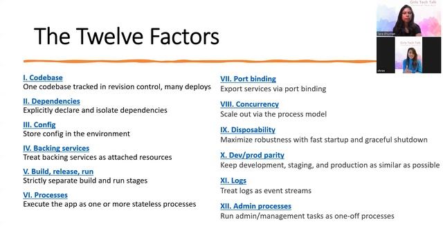 Girls Tech Talk ep17: What is Cloud Native and 12 Factors App