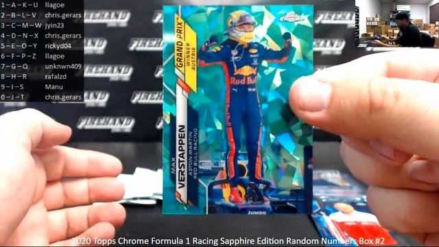 12/5/2021 2020 Topps Chrome Formula 1 Racing Sapphire Edition Random Numbers Box #2
