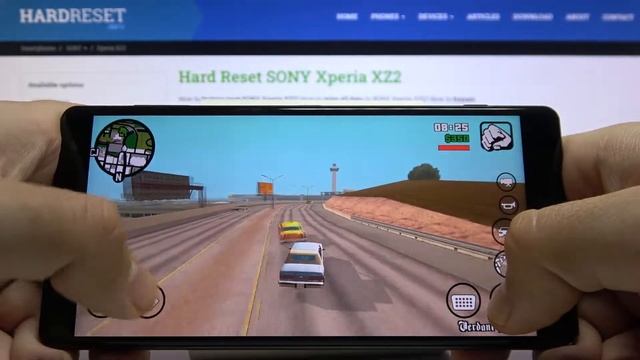 Тестирование и Проверка игры Grand Theft Auto San Andreas на SONY Xperia XZ2
