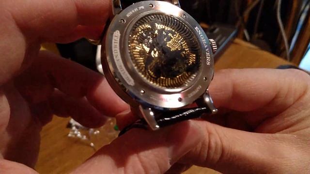 LOBINNI INTERLAKEN 1601 GREY DIAL DRESS CHRONO STYLE FULL CALENDAR SAPPHIRE AUTOMATIC WATCH UNBOXIN