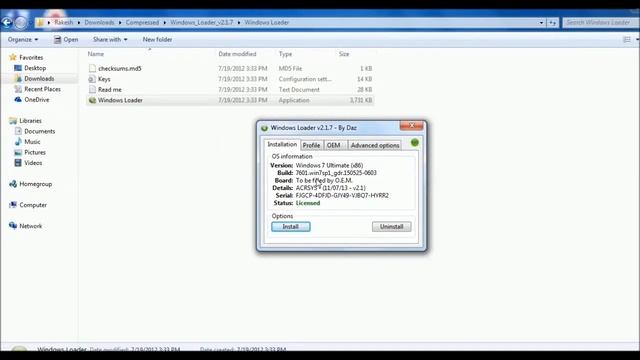 How to activate Windows  7 Ultimate /Professional /HomePremium/ HomeBasic