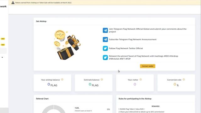 Бесплатный Airdrop от Flag Network 150$ в Токенах. Зарабатывай криптовалюту без вложений