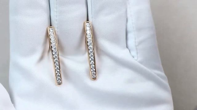 Серьги из золочёного серебра AQUAMARINE с фианитом А48549А-п