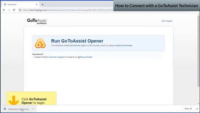 How to Connect with a GoToAssist Technician