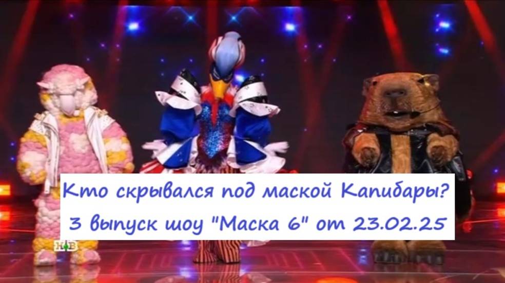 Кто скрывался под маской Капибары (3 выпуск шоу Маска 6 на НТВ от 23.02.25)?