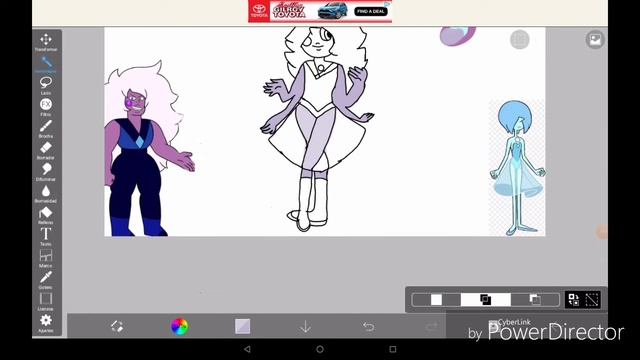 cheek amethyst + blue Pearl  = blue opal