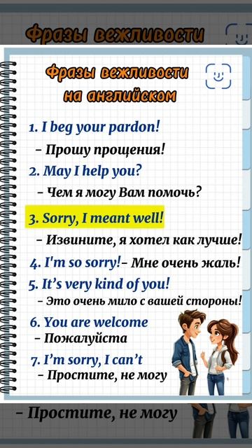 Фразы вежливости на английском