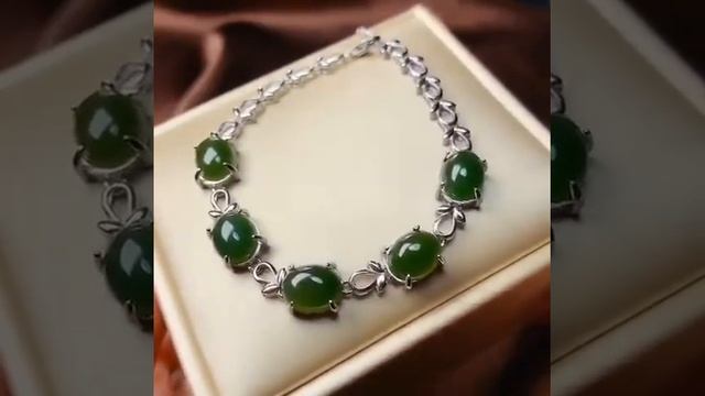Женский браслет из серебра 925 пробы с натуральной яшмой купить с Aliexpress