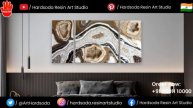 #186 Resin Wall Art, Natural Stones, Quartz Crystals, Epoxy, Resin || Hardsoda Resin Art Studio