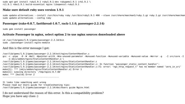 DevOps & SysAdmins: Cannot install passenger with Nginx