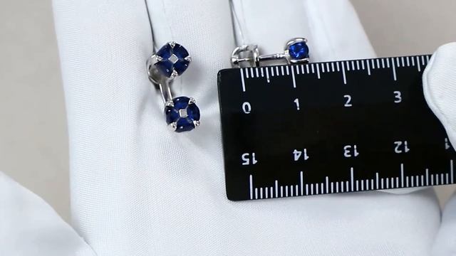 Серебряные серьги AQUAMARINE с гидротермальным сапфиром А48128Б