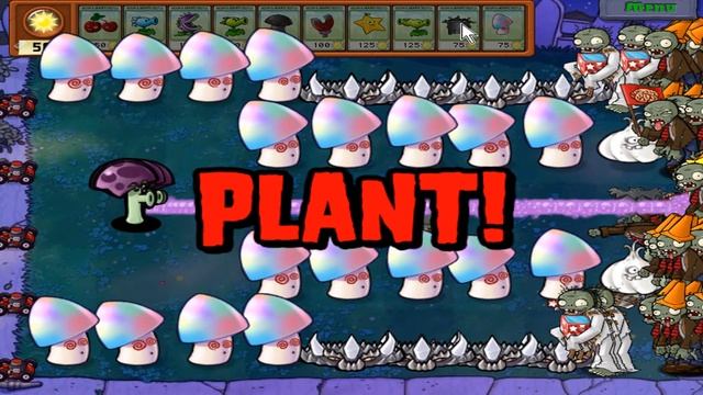 99 Scaredy Shroom vs 99 Hypno Shroom vs Gargantuar - Plants vs Zombies Hack
