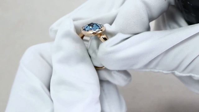 Кольцо из золочёного серебра AQUAMARINE с фианитом и турмалином А6920888А-пк