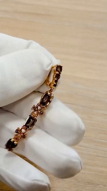 Золотые серьги 585 с раух-топазом  #ювелирныеукрашения #золото #серьги