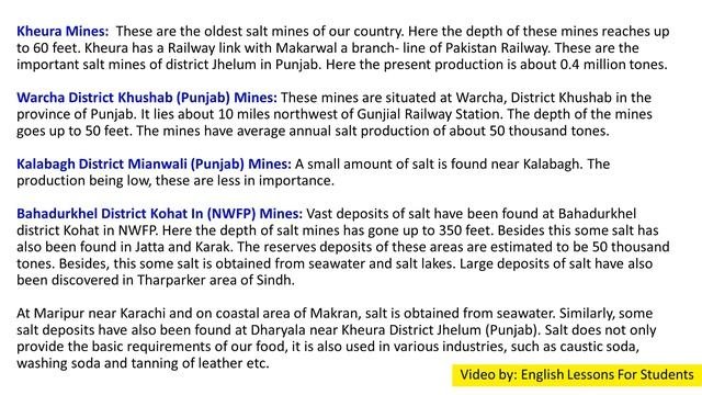 Unit 5 # Mineral Resources-The Environment Of Pakistan-Cambridge O-Level 7th Edition-Huma Naz Sethi
