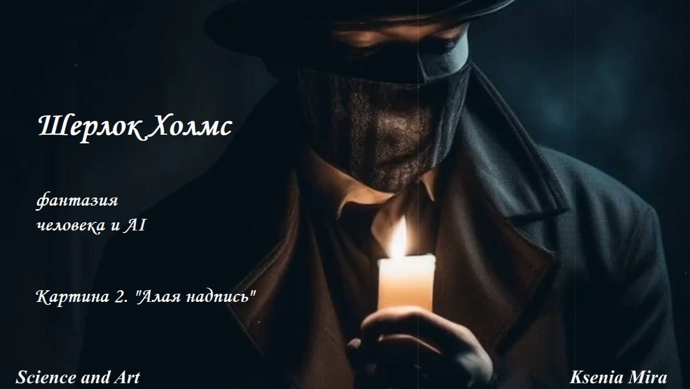 "Шерлок Холмс". Картина 2. "Алая надпись". Фантазия человека и AI
