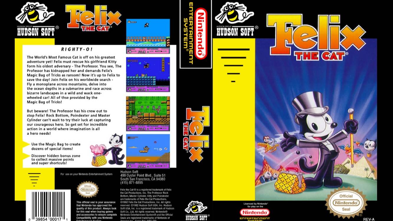FELIX THE CAT. HUDSON SOFT. 1992. NES