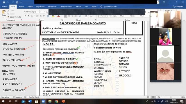 PRIMARIA 2 - REPASO INGLES Y COMPUTO