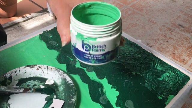 How to make a side table using PVC piping  (Faux Malachite top)
