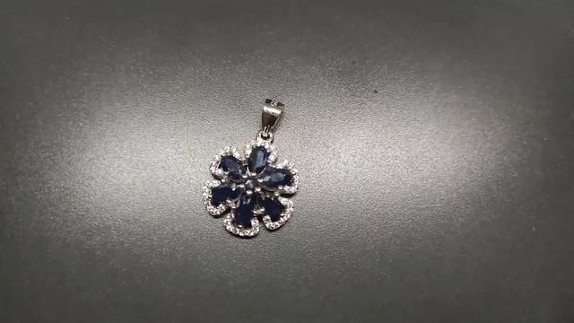 Подвес. Натуральный сапфир. Серебро 925. П5450