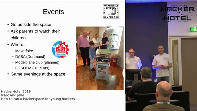 Hackerhotel 2019: Marc & Jelle -- How to run a hackerspace for Young Hackers