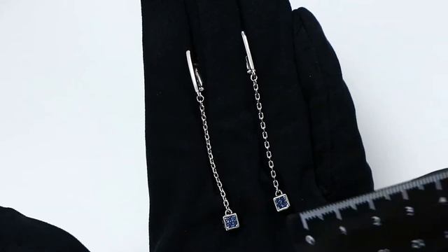Серебряные серьги AQUAMARINE А48004Б с гидротермальным сапфиром