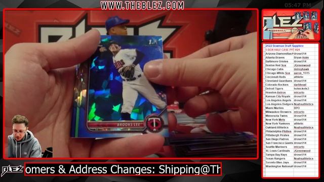 2022 Bowman Draft Sapphire 5 BOX BREAK #24 Pick Your Team