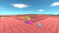 Units trying to escape from Neon Rhinos - Animal Revolt Battle Simulator