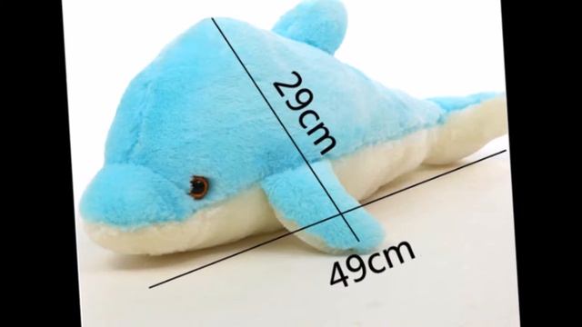Plush Colorful LED Light Blue Dolphin Shape Throw Pillow