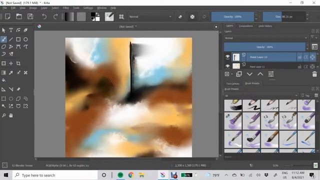 Abstract Digital Krita Art Painting