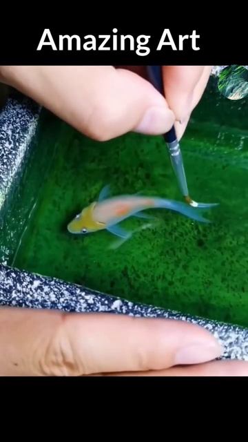 Beautiful Art | Artist create a pond and Beautiful Fishes | Motivational #viral #shorts #respect