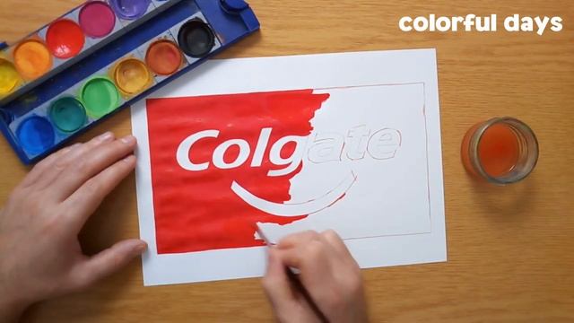 How to draw a Colgate logo