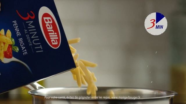 BARILLA 3 MINUTI : une cuisson al dente en 3 minutes seulement