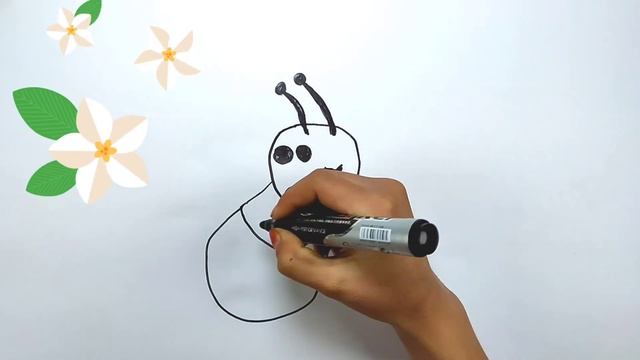 How to draw a honey bee for children /Как нарисовать медоносную пчелу детям