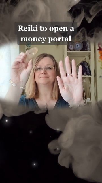Reiki to open a money portal. Asmr citrine crystal healing #shorts