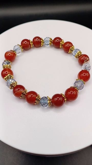 Браслет из Сердолика и Горного Хрусталя 800 рублей