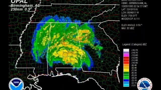 1995 Opal - Birmingham, AL WSR-88D Radar Animation