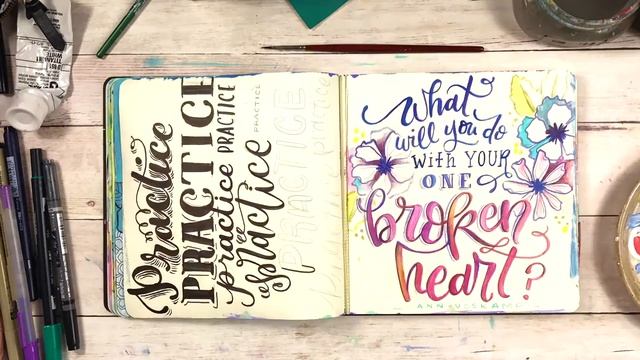 Hand-lettering, Floral Sketchbook Flip Clip