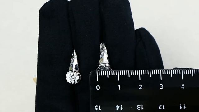 Серьги из белого золота Александра с Swarovski кл3321а-62сб