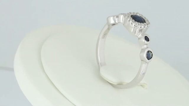 Серебряное кольцо с натуральным сапфиром