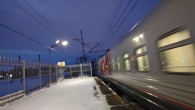 21 февраля 2025 г. Электровоз ЭП2К-185 с Пассажирским поездом Колпино