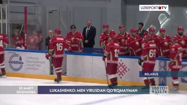 Lukashenko: koronavirus xokkey o'ynashimga to'sqinlik qila olmaydi