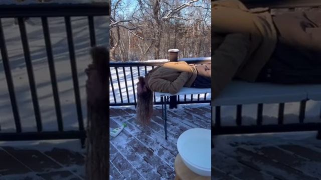 Парень сделал себе ледяную прическу на морозе