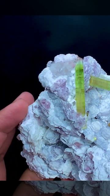 Watermelon Tourmaline Crystals on Lepidolite