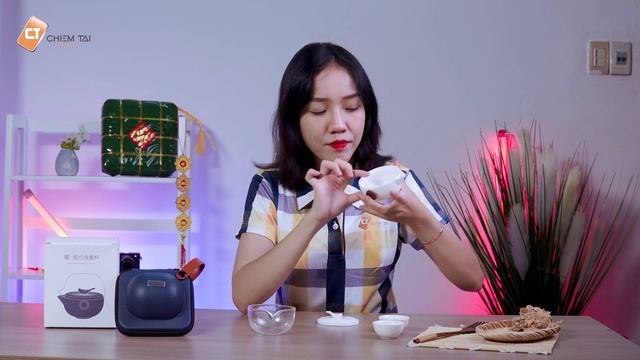 Bộ ấm kèm tách trà ZESEE - Gốm Sứ Dehua, trắng như tuyết, sáng gương, mỏng như giấy, âm thanh như đ