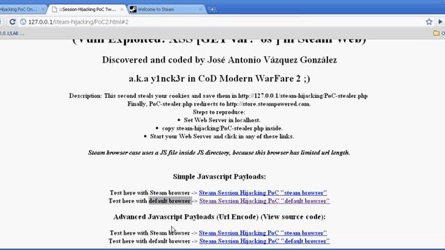 Proof Of Concept for session hijacking in Steam