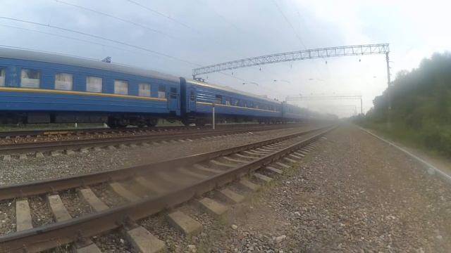 Электровоз ЧС7 с поездом№073А Москва-Львов станция Бекасово-1 25.07.2016