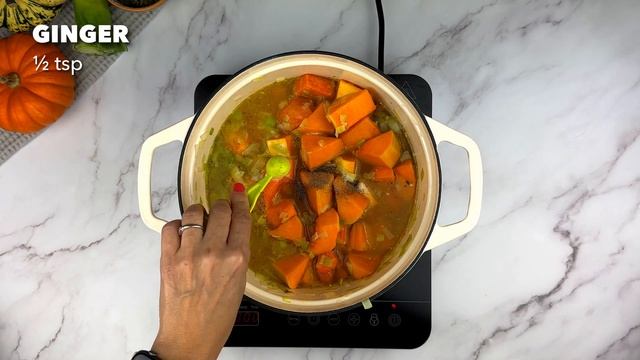 Velvety smooth Pumpkin Soup with Sweet Potato