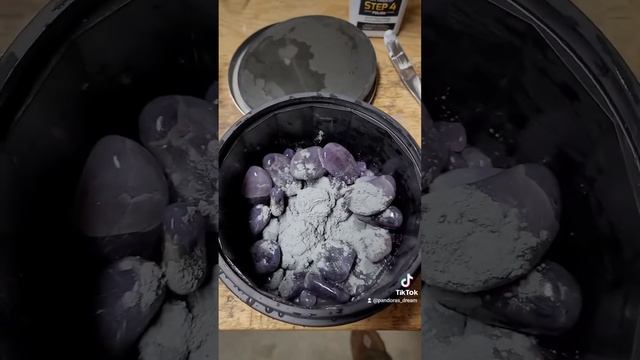 part 4! #rocktumbling #rocktumbler #nationalgeographic #amethyst #rawrocks  #fun #diyproject